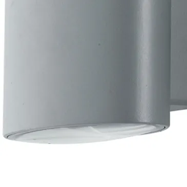 Applique da parete per esterno 2x4w a led argento Elly