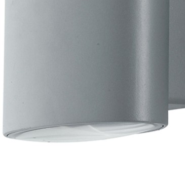 2x4W silberne LED-Außenwandleuchte Elly