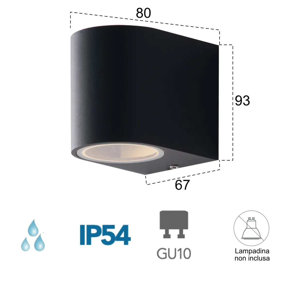 Applique per Esterni 3 Varianti 35W GU10 | Mondialshop