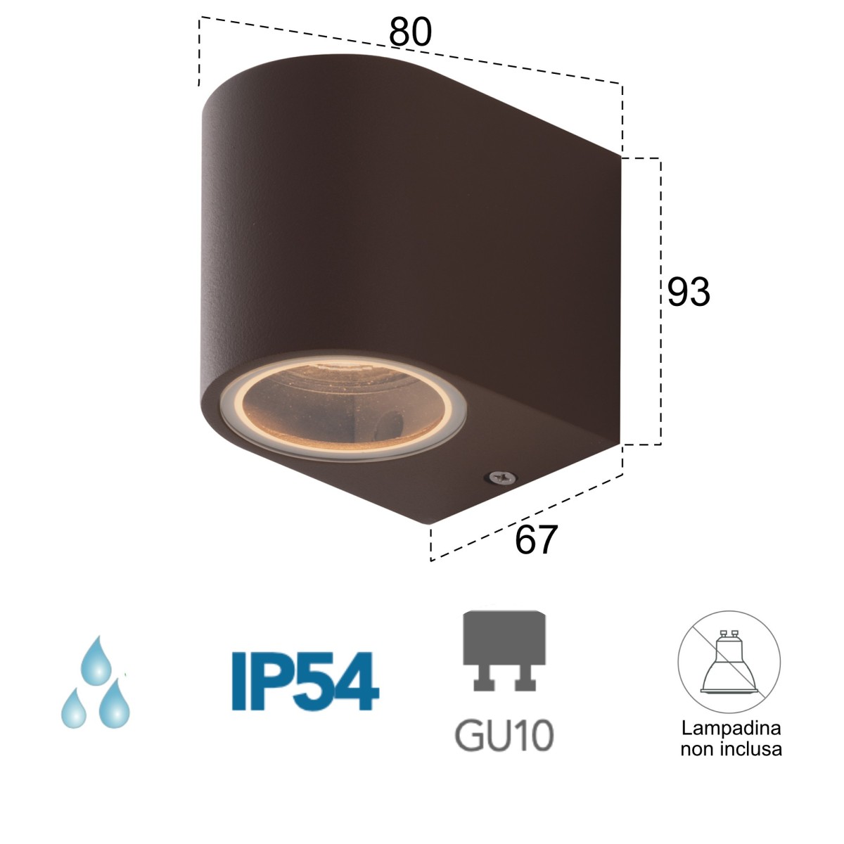 Applique d'extérieur 35W GU10 corten Simply