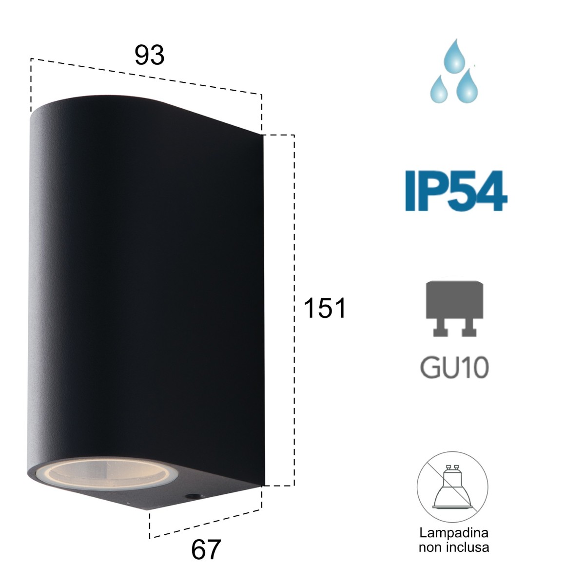 Außenwandleuchte 2x35W GU10 Anthrazit Simply