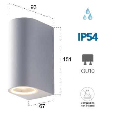 Einfach weiße GU10-Außenwandleuchte 2x35W