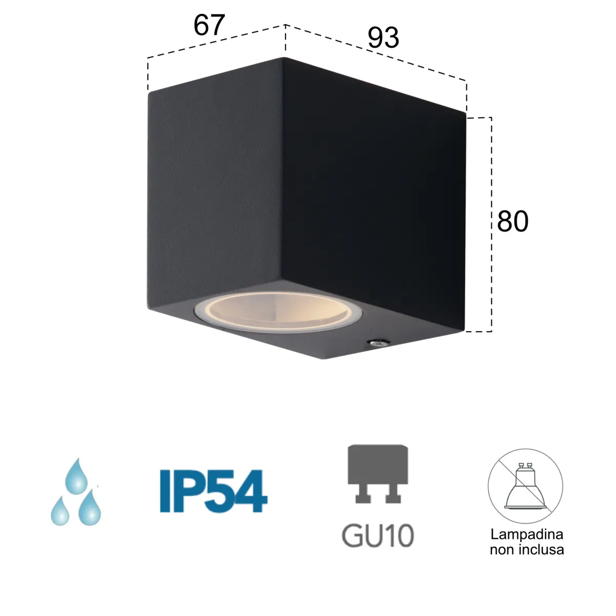 Applique d'extérieur 35W GU10 anthracite Cubby