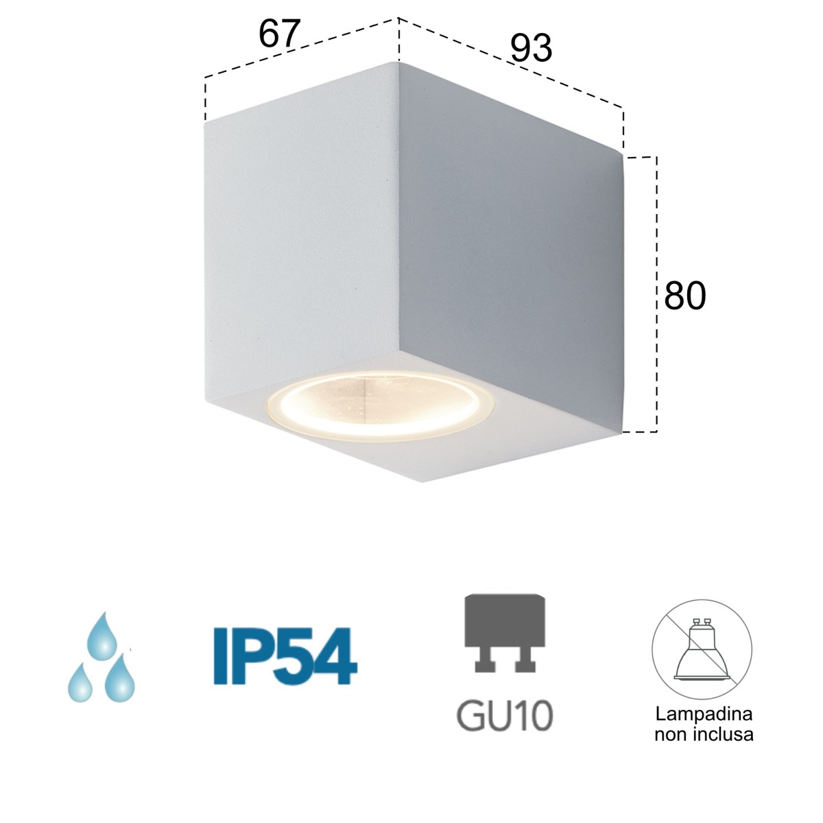 Applique d'extérieur 35W GU10 blanc Cubby