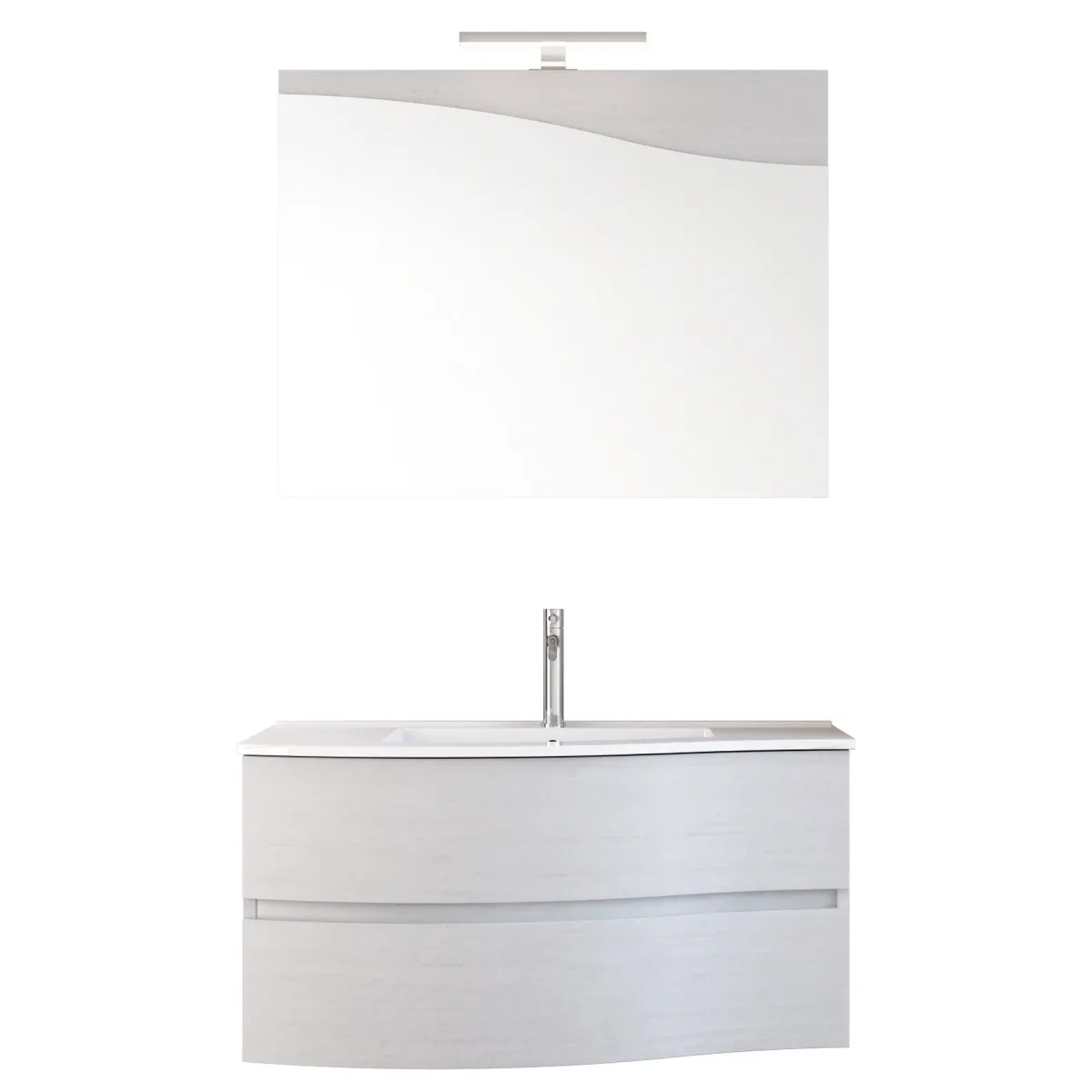 Mobile bagno sospeso 90cm legno larice bianco Mood-762