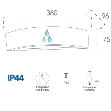 Applique d'extérieur 2x40w E14 bronze Arizona