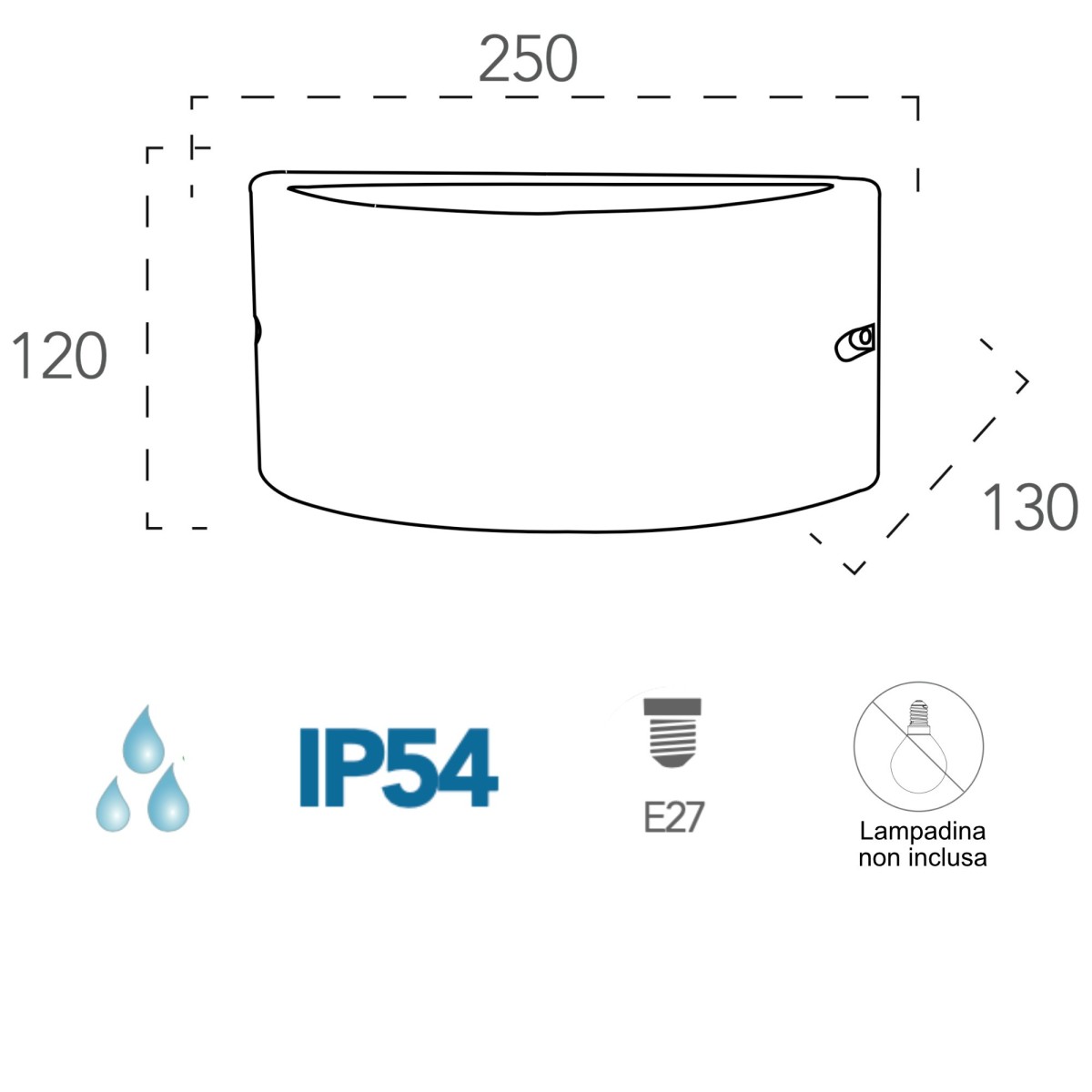 Applique da parete per esterno 42w E27 a tripla emissione nera Texas