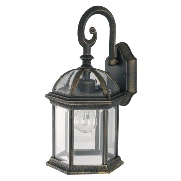 Lanterne d'extérieur classique noire et dorée | Mondialshop