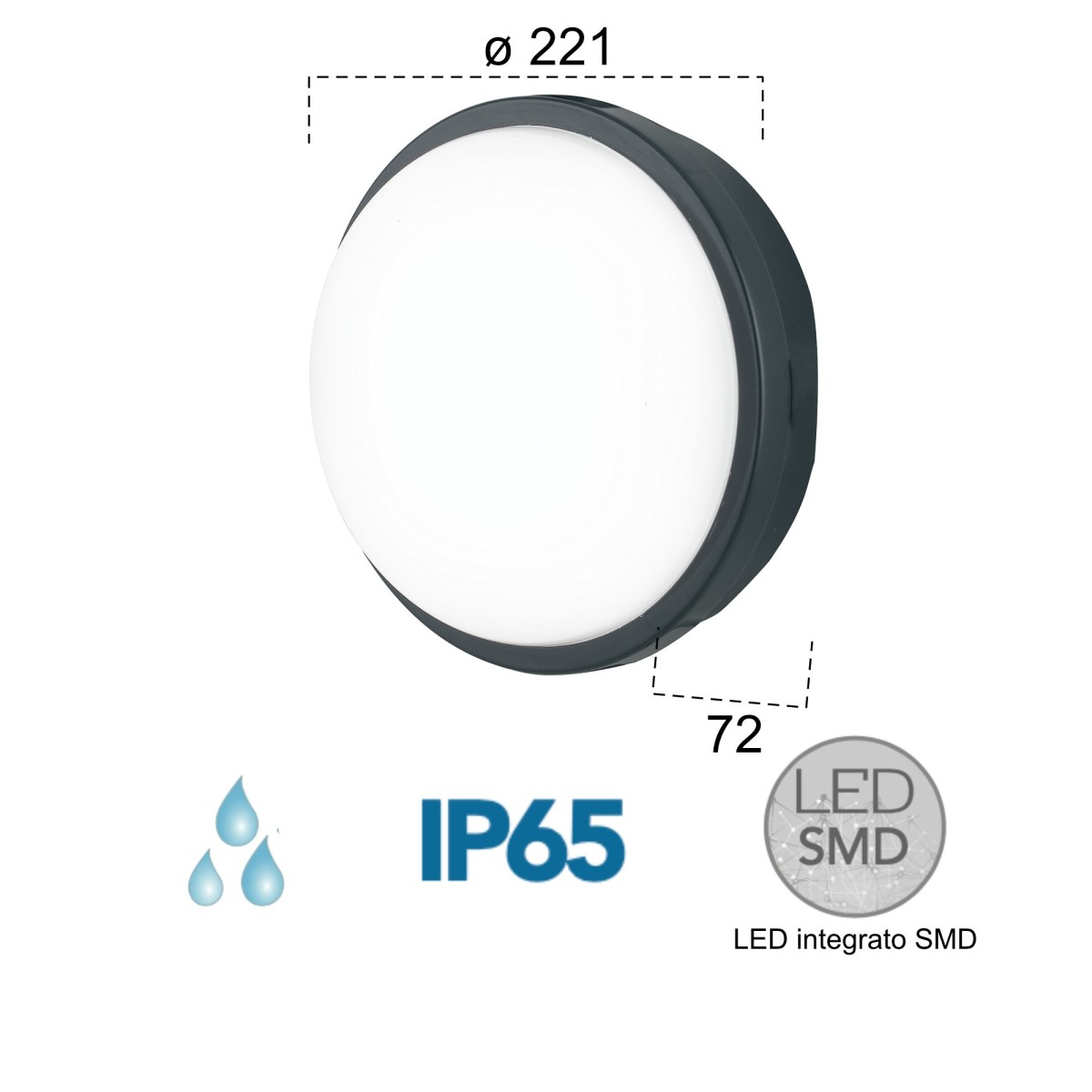 Plafoniera LED Esterno Antracite o Bianca | Mondialshop