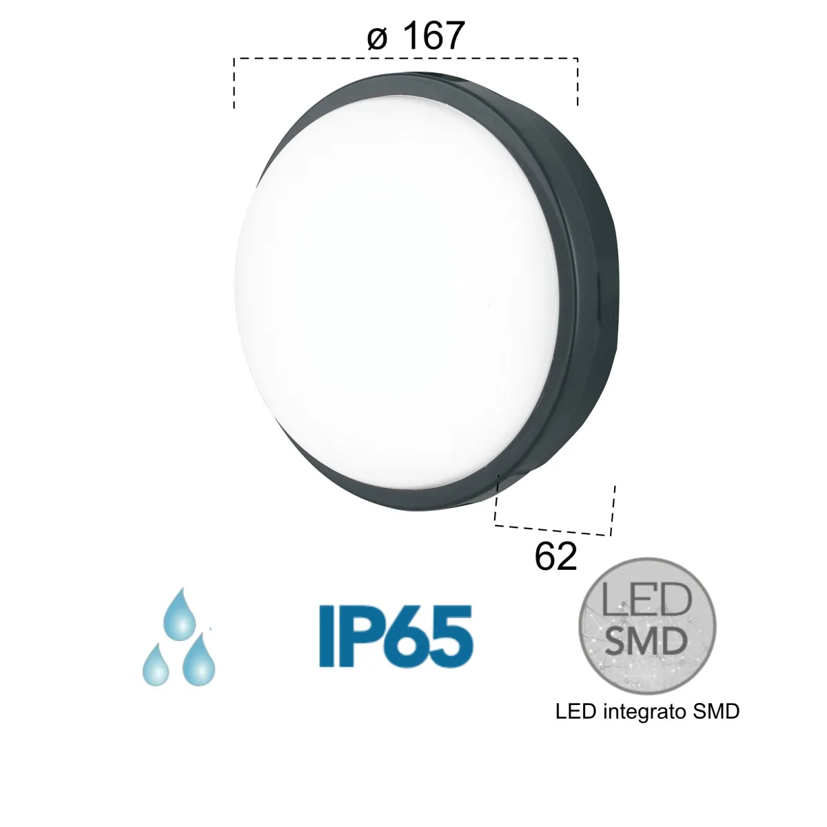 Plafoniera LED da Esterno Antracite o Bianca | Mondialshop