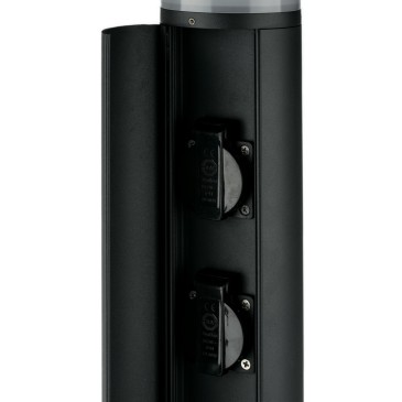 Poteau d'éclairage extérieur à led 13W avec prises schuko Explorer anthracite