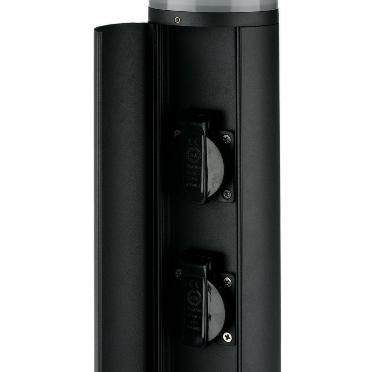 Poteau d'éclairage extérieur à led 13W avec prises schuko Explorer anthracite