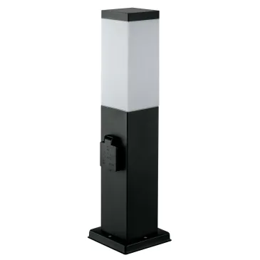 Paletto luce da esterno 60W E27 e prese schuko antracite Plugin
