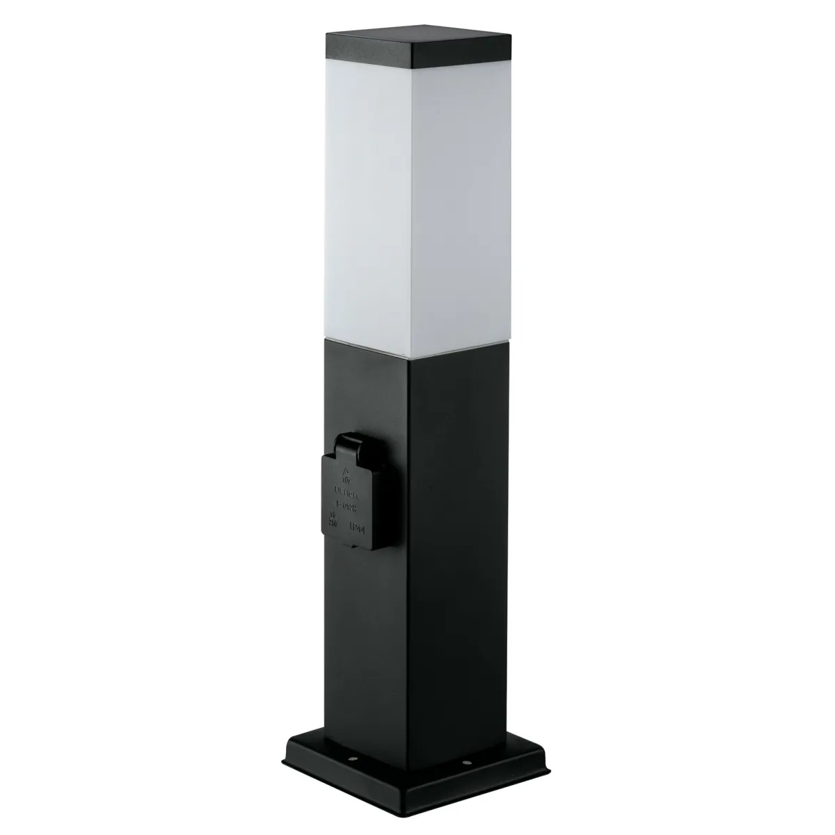 Paletto luce da esterno 60W E27 e prese schuko antracite Plugin