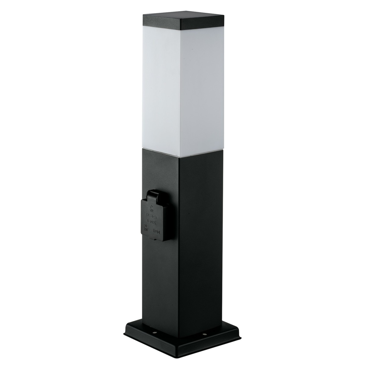 Poteau d'éclairage extérieur 60W E27 et prises de courant schuko anthracite