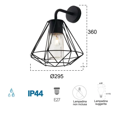Applique murale extérieure E27 60W | Mondialshop