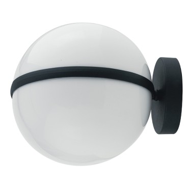 Applique ORBIT avec sphère en aluminium noir et diffuseur acrylique LED intégré