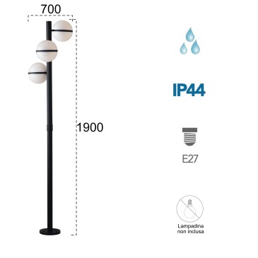 Palo luce per esterno 3x60W...