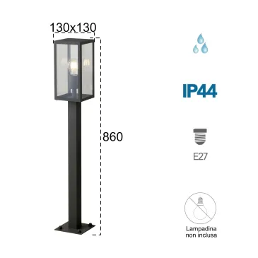 Borne lumineuse extérieure anthracite ou blanche E27 | Mondialshop