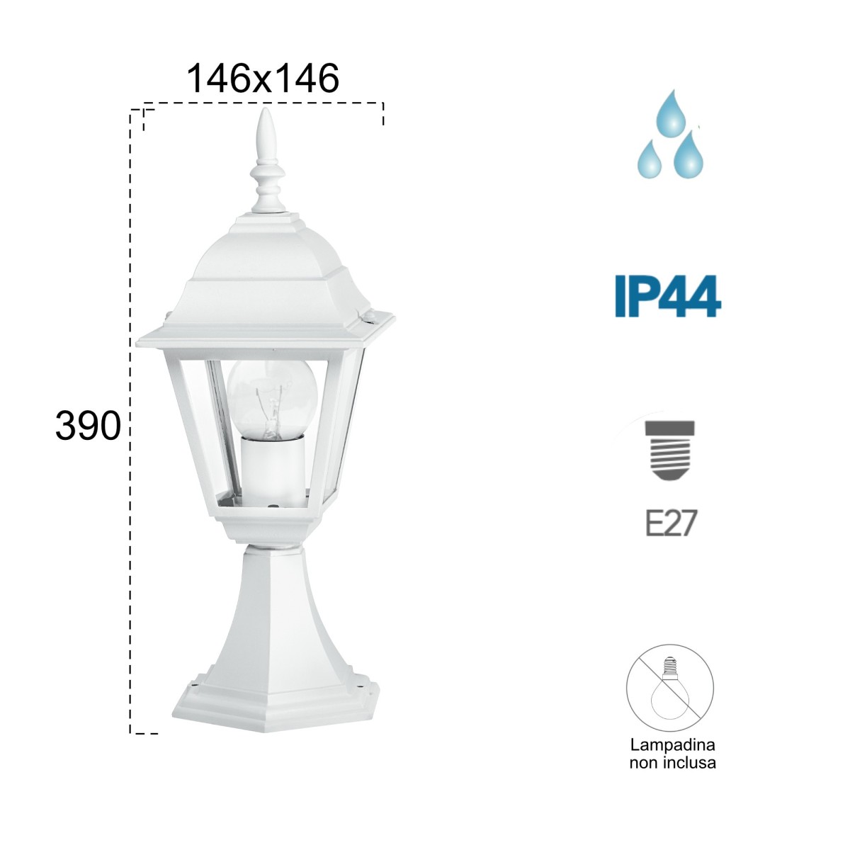 Lampadaire Poteau blanc pour extérieur