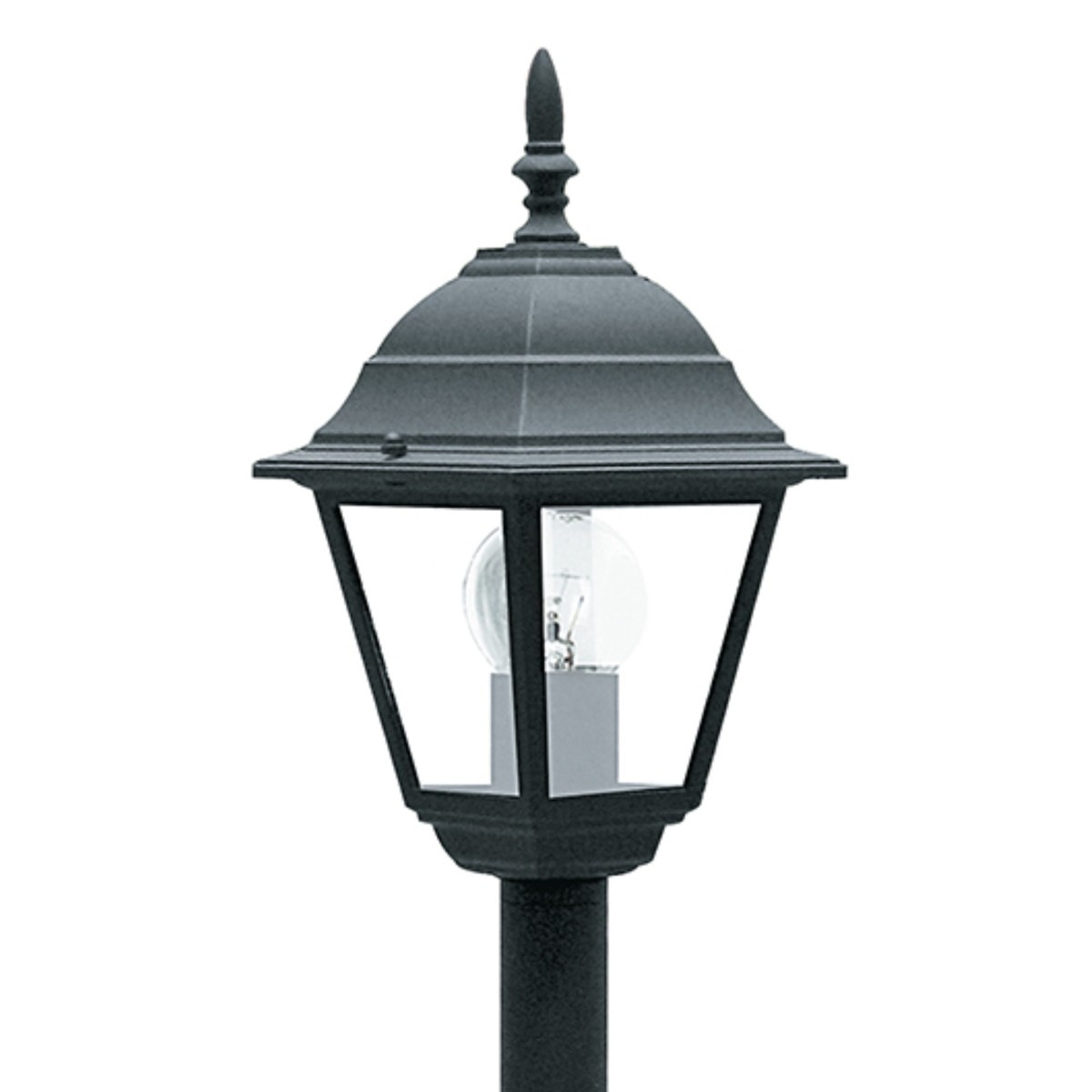 Paletto luce da esterno 60W E27 nero Paris