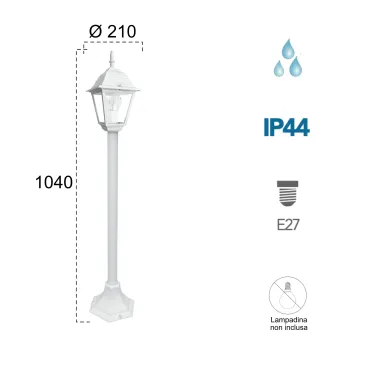 Paletto luce da esterno 60W...