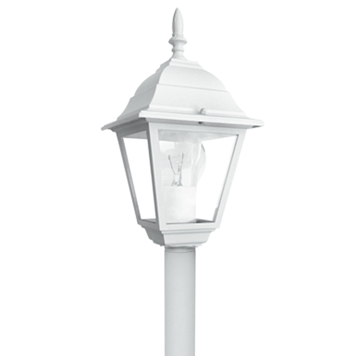 Poteau de lampadaire blanc pour extérieur