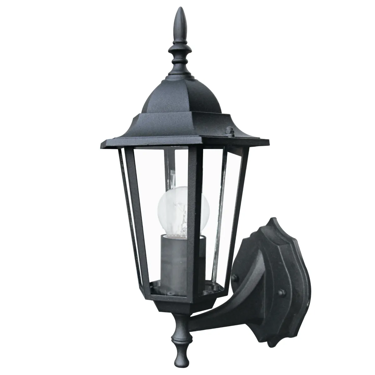 Applique da parete per esterno 60W E27 nera London Up