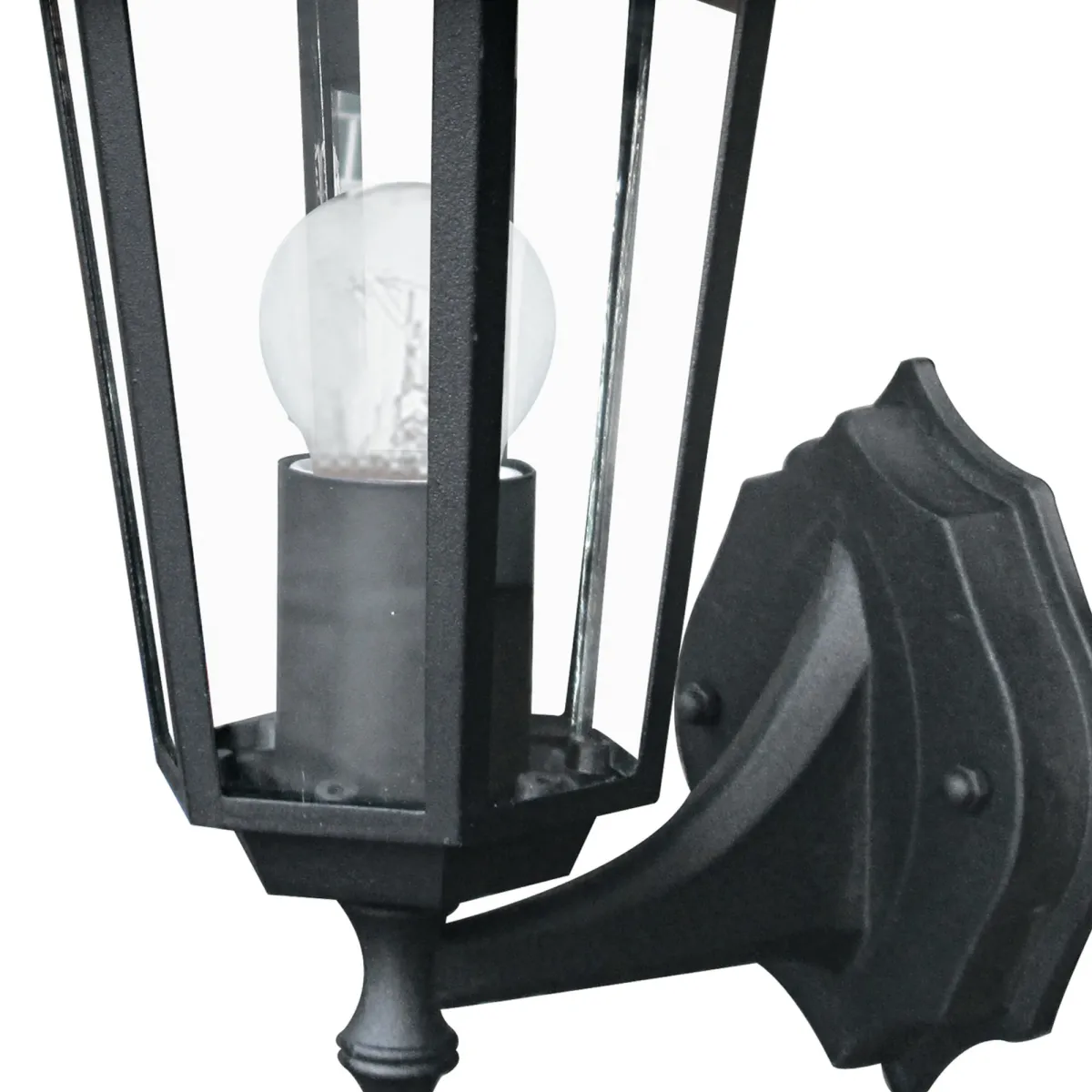 Applique da parete per esterno 60W E27 nera London Up