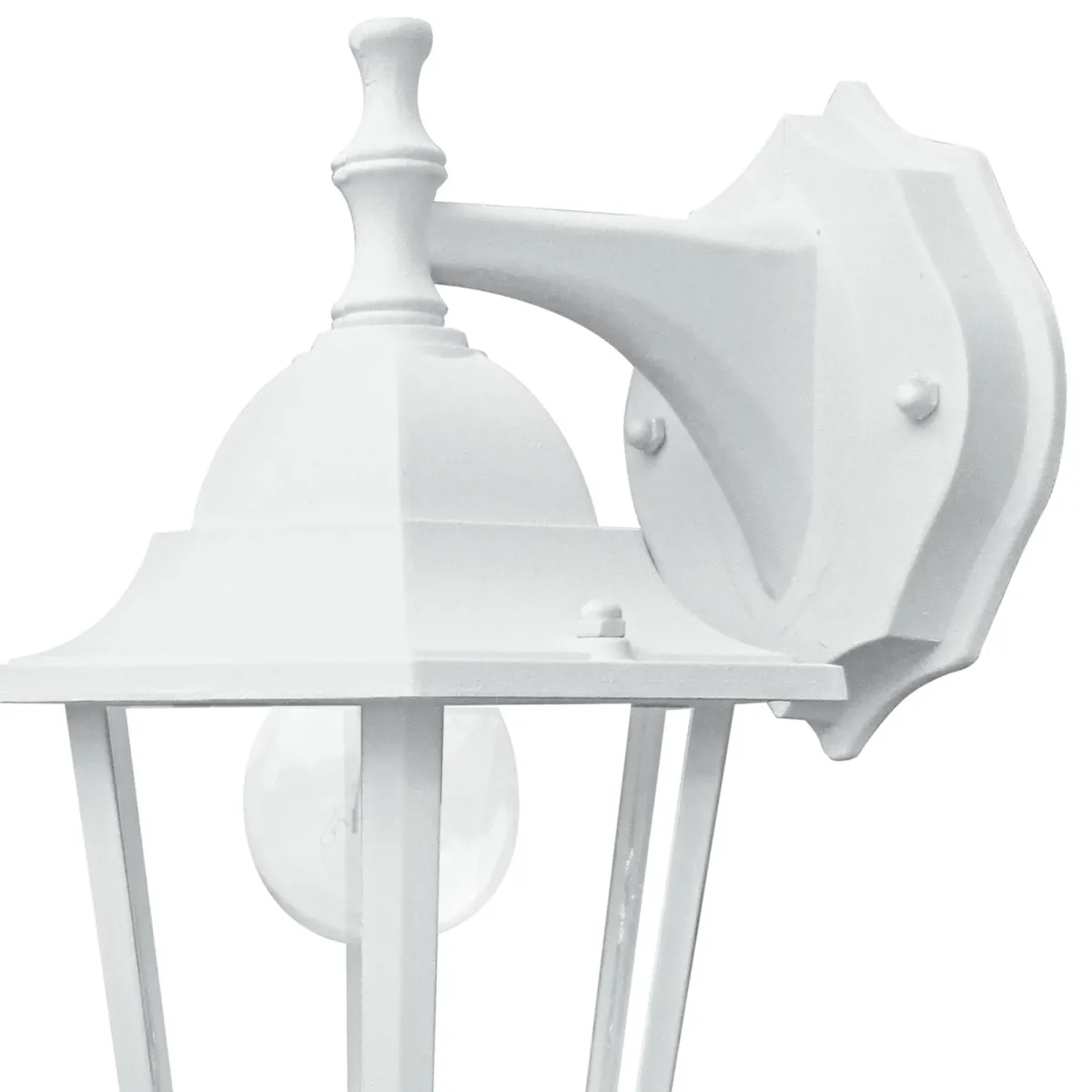 Weiße Außenwandleuchte London Down, 60 W, E27