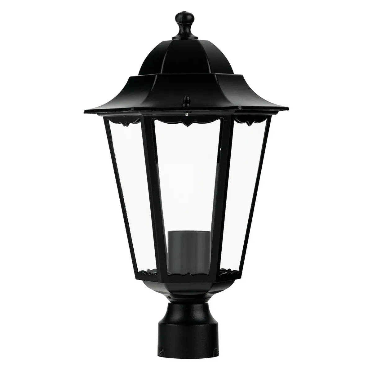 Lanterna testa per palo da esterno 60W E27 nera London