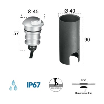 3W LED-Einbauleuchte 3000K...