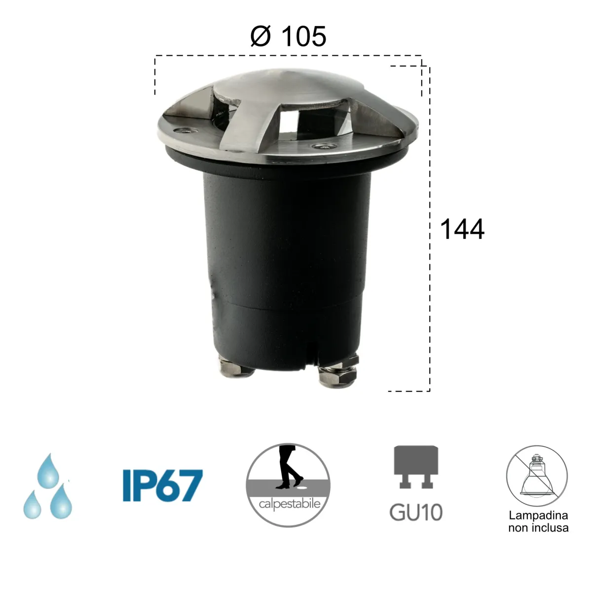 35W GU10 Einbau-Stufenleuchte | Mondialshop