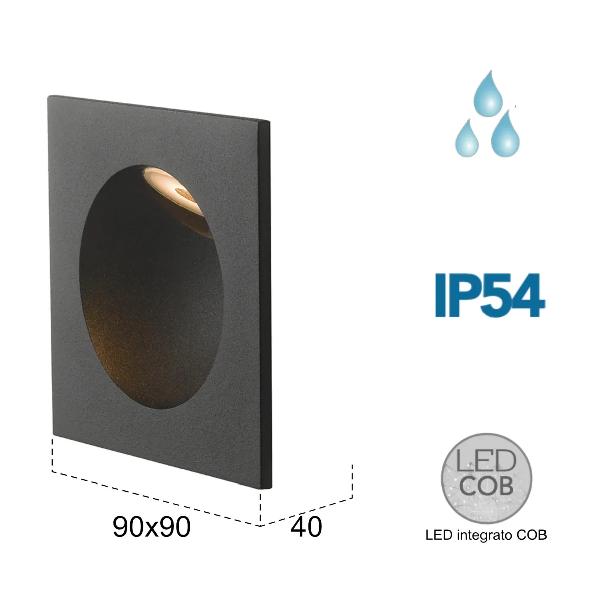 Faretto Segnapassi LED 2W da Incasso | Mondialshop