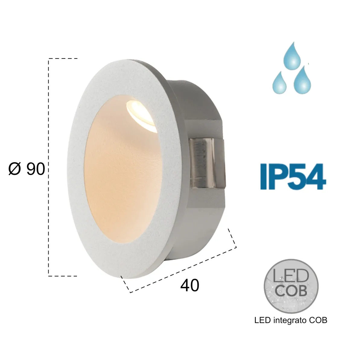 Guess Round 2W weiße LED-Einbauleuchte