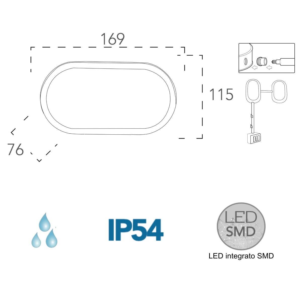 Applique da Esterno Moderna Biemissione Antracite |...