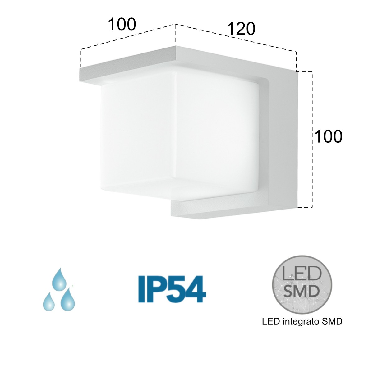 Gizmo 13W weiße LED-Außenwandleuchte