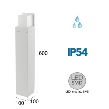 Borne lumineuse extérieure à LED blanche 10 W | Mondialshop