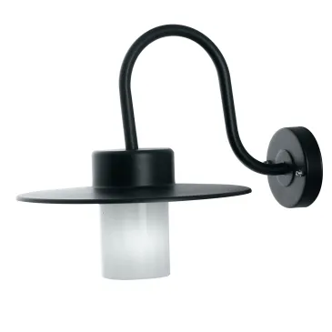 Applique vintage YORK en aluminium noir et diffuseur en polycarbonate