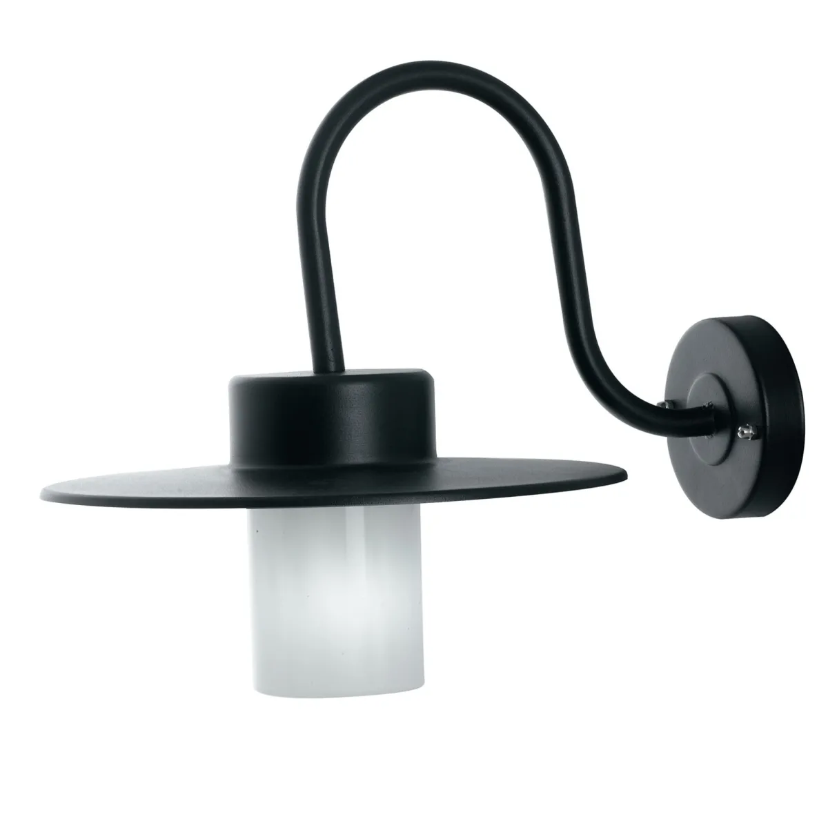 Applique vintage YORK en aluminium noir et diffuseur en polycarbonate