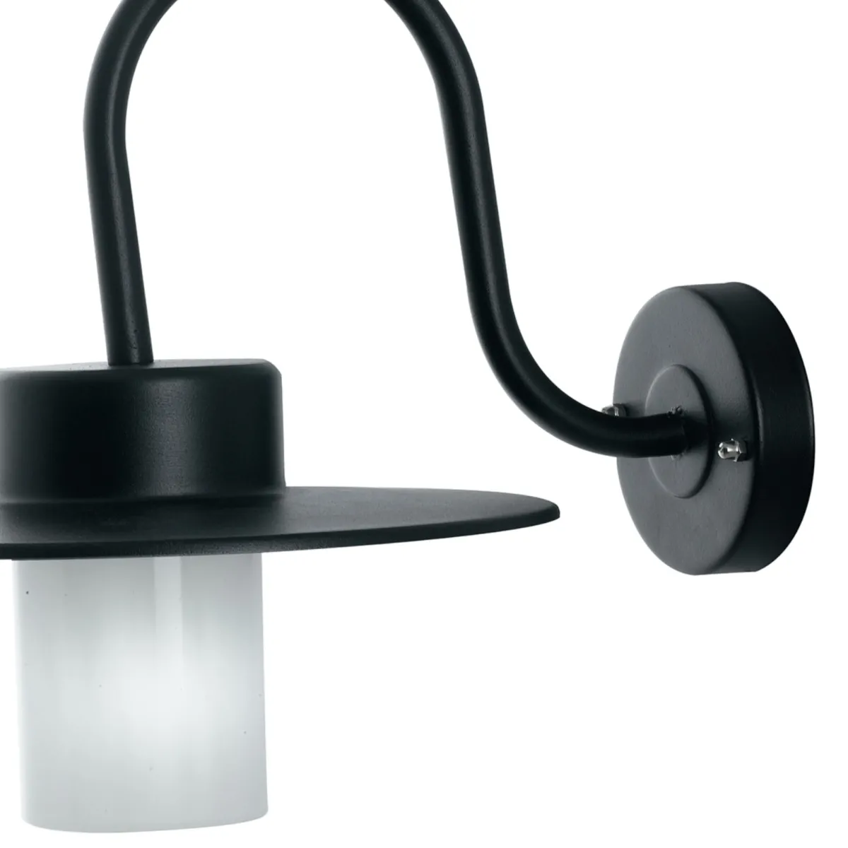 Applique vintage YORK en aluminium noir et diffuseur en polycarbonate