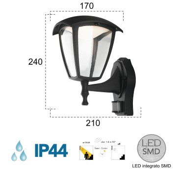Lanterne LED noire A + 4000kelvin 12...