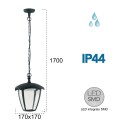 Lanterne LED noire suspendue