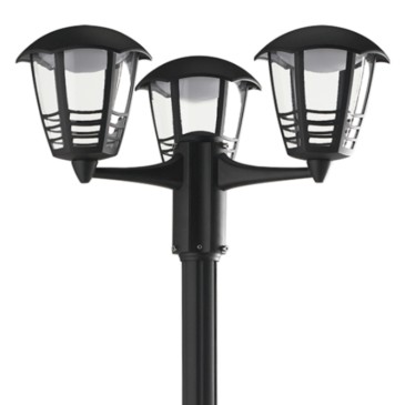 Palo luce per esterno 3x12W a led nero Grace