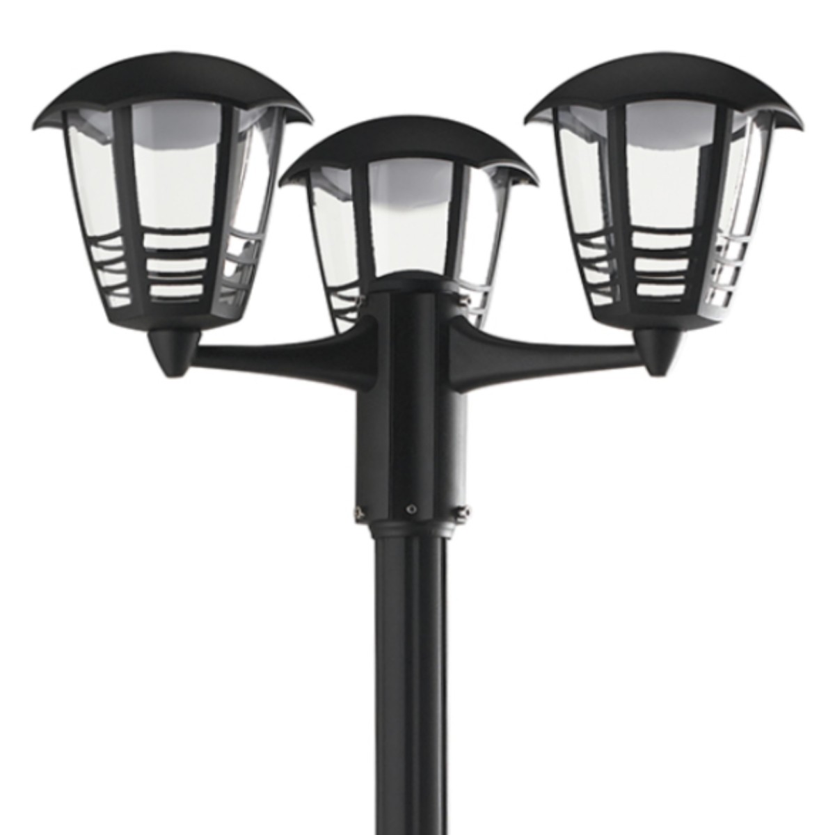 Grace schwarzer LED-Außenlichtmast 3x12W