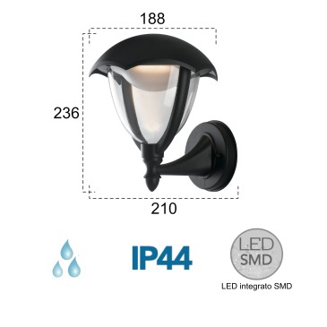 Lanterne LED noire 4000 kelvin 12 watts