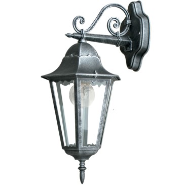 Lanterne d'extérieur noire et argentée | Mondialshop