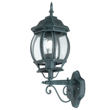 Klassische schwarze und grüne Outdoor-Laterne | Mondialshop
