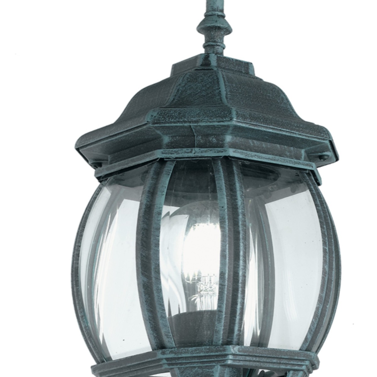 Klassische schwarze und grüne Outdoor-Laterne | Mondialshop
