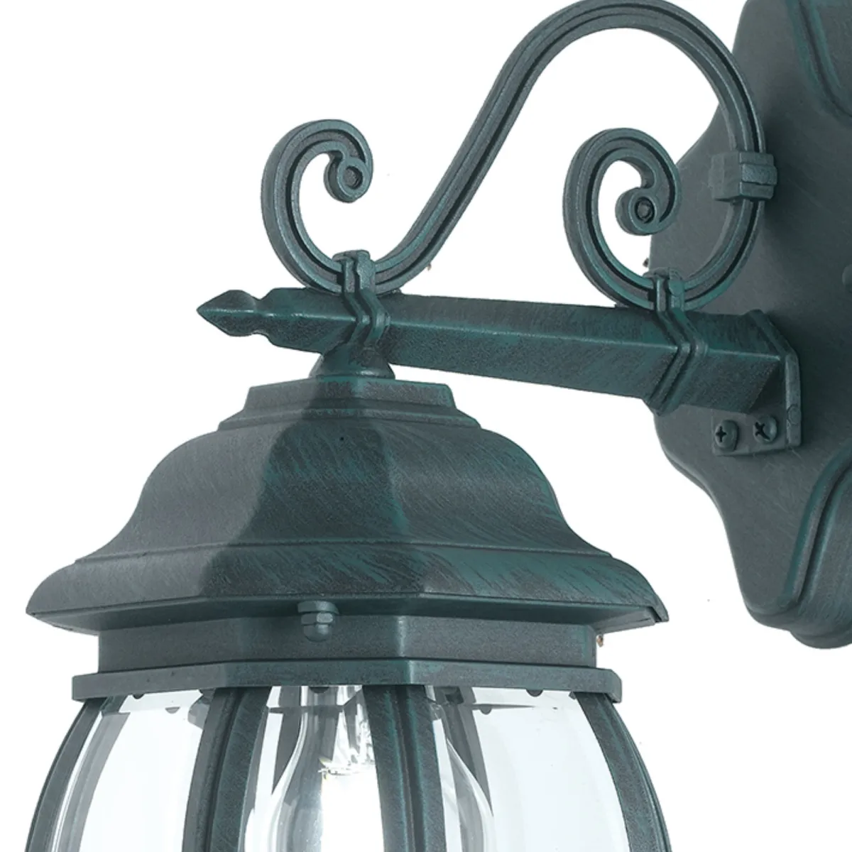 Klassische schwarze und grüne Outdoor-Laterne | Mondialshop